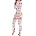 thumbnail image 3 of Monos de Navidad para mujer, mono Sexy con botón trasero y solapa en la espalda, Mono de manga larga con cuello en V, pijama de Papá Noel para mujer 2022, 3 of 4