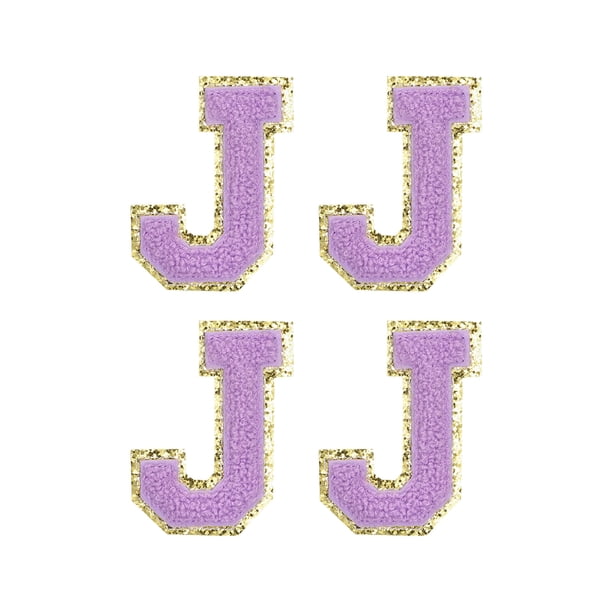 4uds Parches De Chenille Unique Bargains Letra Púrpura 3.1 Pulgadas