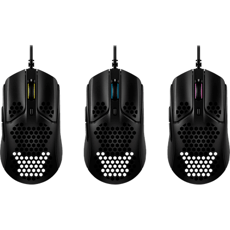 HyperX - Pulsefire Haste Lightweight Wired Optical Gaming Right-handed Mouse with RGB Lighting - Black and black