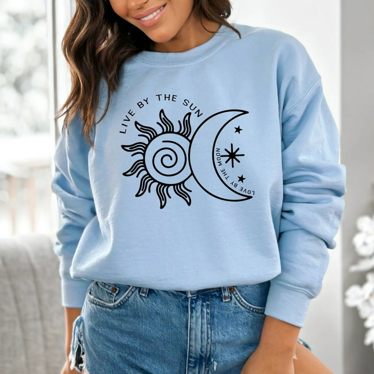 Live By The Sun Love By The Moon Sweatshirt, Unisex Graphic
