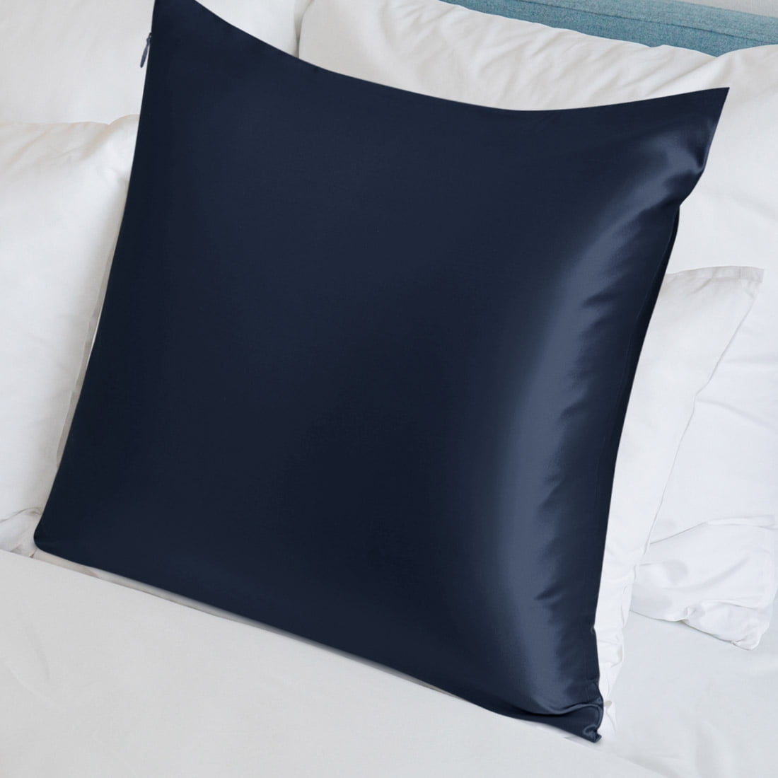 PiccoCasa Silk Pillowcase for Hair and Skin, 22 Momme Silk Pillow Cases Covers with Zip King Navy