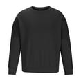 thumbnail image 6 of BLVB Sweatshirts for Men 2025 Round Neck Long Sleeve Pullover Blouse Casual Solid Color Loose Fall Spring Tops Black, 6 of 7