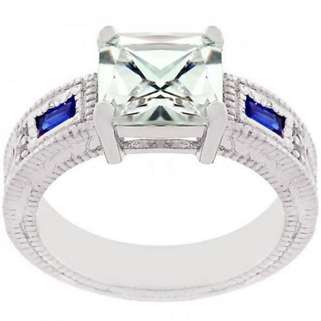 Icon Bijoux R07629R-C30-05 Prima Donna Sapphire Blue Cubic Zirconia Ring (Size: 05)