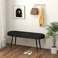 thumbnail image 2 of Gymax 47'' Upholstered Entryway Bench w/ Padded Seat & Heavy-duty Metal Frame Black, 2 of 9