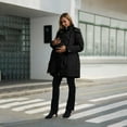 thumbnail image 4 of Riecok Maternity Winter Coat 3 in 1 Puffer Hooded Jacket Solid Long Sleeve Zip up Thick Parkas Outerwear with Pocket, 4 of 8