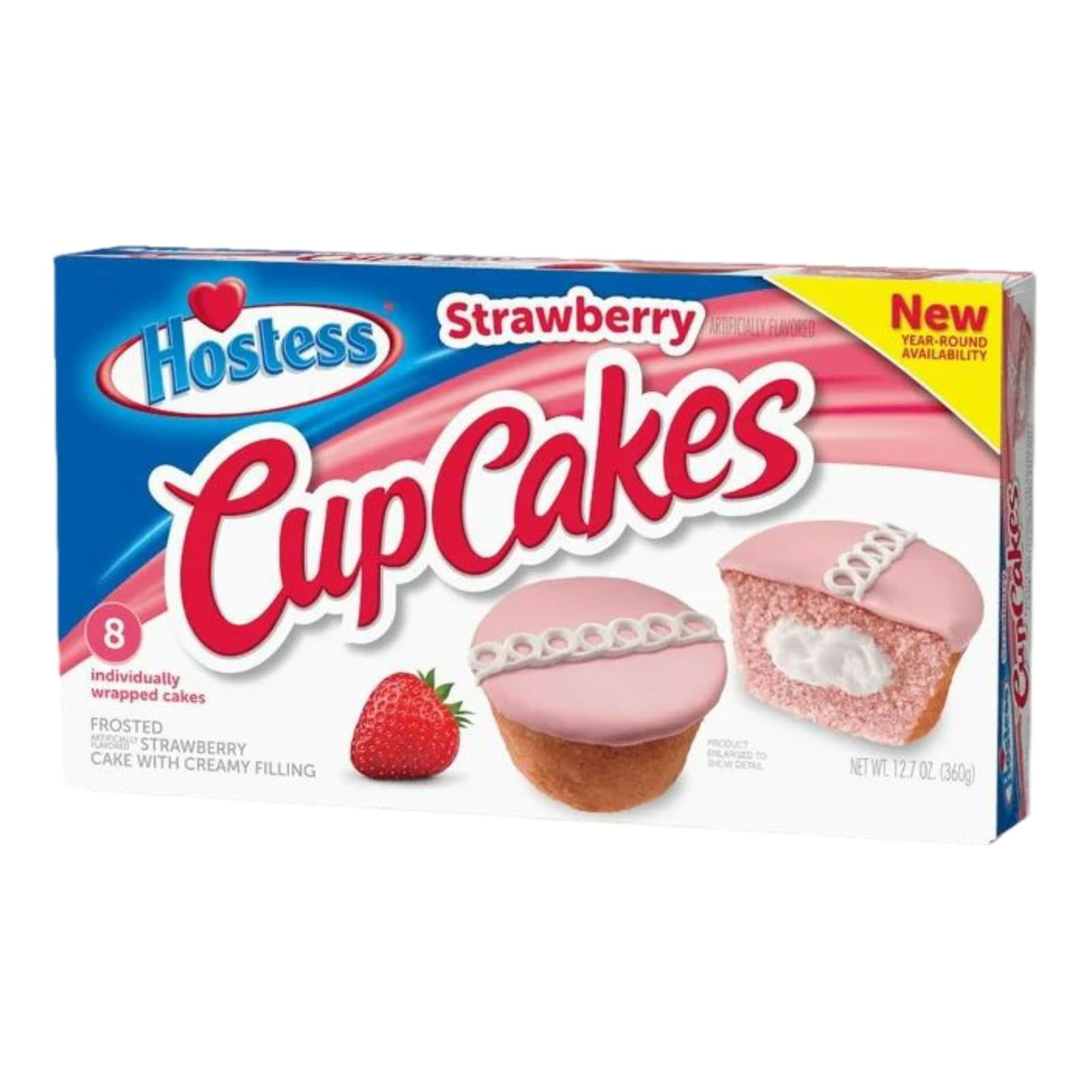 Hostess Strawberry Cupcakes, 12.7 Ounce, Box of 8, 6 Count Case
