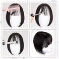 thumbnail image 4 of Vogacara Aspecto realista, aspecto Natural, limpio, falso, adorno de flecos, postizo, extensiones de una sola pieza, flequillo Cuidado del cabello, 4 of 6