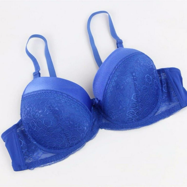 Buy Shyle Powder Blue Mesh and Lace Push Up Bra Online India