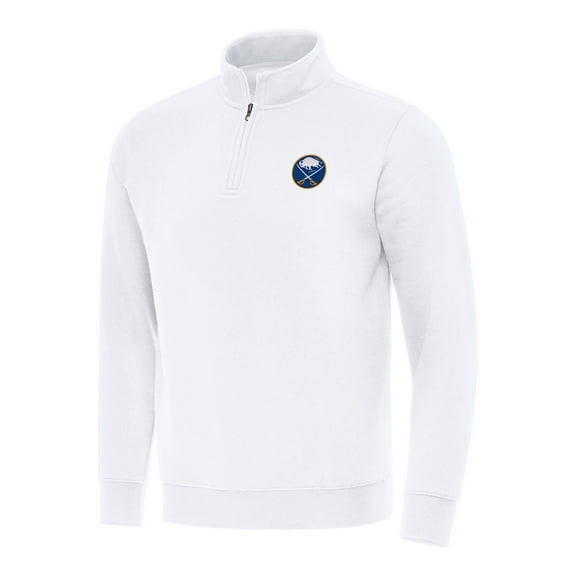 Men's Antigua  White Buffalo Sabres Victory Quarter-Zip Mock Sweatshirt