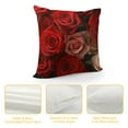 thumbnail image 4 of COMIO  Red Roses Flower Pillow Covers Roses Floral Home Decoration Farmhouse Pillow Peach Skin Velve Cushion Case for Sofa Bedroom, 4 of 5