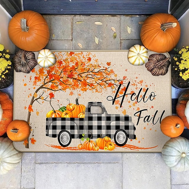 TIMIFIS Tapis de Sol Tapis de Sol d'Automne Tapis de Porte d'Entrée de la Maison Tapis de Sol de l'Action de Grâce Décoration des Fêtes Tapis de Sol Décoration de la Maison