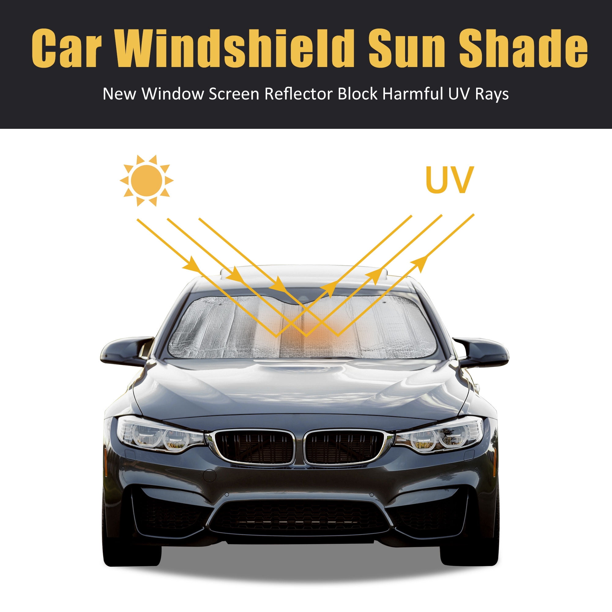 Unique Bargains Brim Aluminium Foil Exterior Universal Car Front Window Sunshade