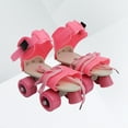 thumbnail image 3 of Patins Réglables pour Enfants à Double Rangée, Patins à Quatre Roues, Chaussures, Cadeaux pour Enfants, Taille 25-32 (Rose), 3 of 5