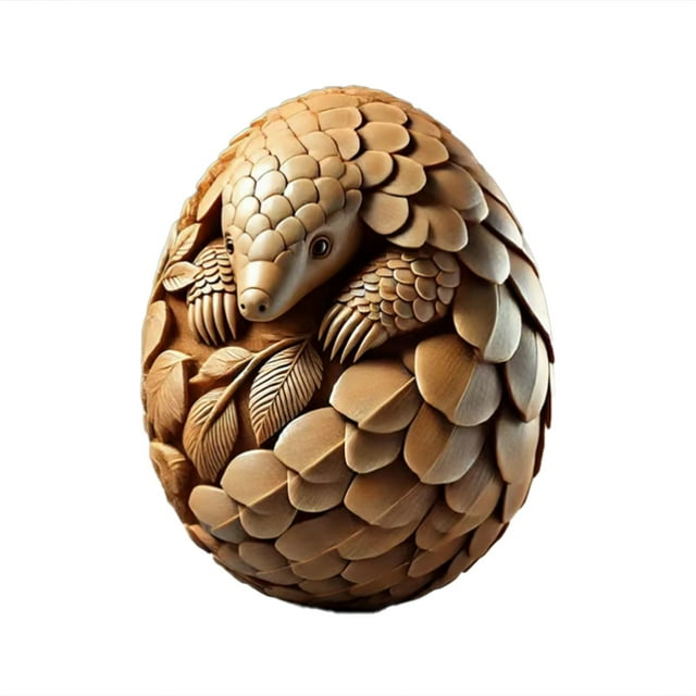Exquisite Hand Carved Animal Easter Egg Resin Art Piece for Desktop Display and Holiday Tabletop