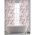 thumbnail image 5 of Pink Beige Flowers Sheer Curtains 84 Inch Length 2 Panels Set Window Treatments, Spring Floral Elegant Pastoral Botanical Rod Pocket Semi Curtains for Living Room/Bedroom/Kitchen Décor, 104"W x 84"L, 5 of 7