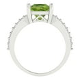thumbnail image 4 of Clara Pucci 14K White Gold Solid Gold Peridot Solitaire with Accents Anniversary Ring for Women - 2.48 cttw Princess Cut, 4 of 8