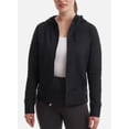 thumbnail image 2 of KIRKLAND Signature Women's Stretch Active Full Zip Hooded Jacket with Pockets (US, Alpha, Large, Regular, Regular, Black), 2 of 4
