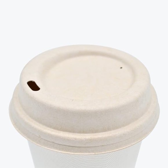 Reharvest Tapas para Vasos de 9 oz [Paquete de 50], 3.1" Diámetro, Resistentes, 100 % Biodegradables, Compostables en Casa, sin Plástico, sin BPA, Hechas de Fibras de Bagazo de Caña de Azúcar.