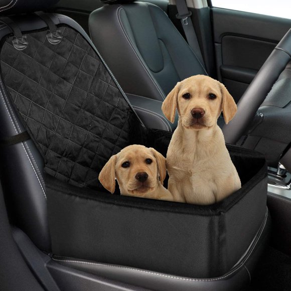 Booster Seat for Small Dog Console Car Seat Interactive Dog Car Carrier with Safety Buckle for Fliptop Armrest Suitable for Most Car Deluxe Interactive Pet Seat