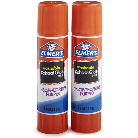 Elmer's Disappearing Purple School Glue Sticks, 0.21 oz, Pack of 2 (Best Glue In The World)