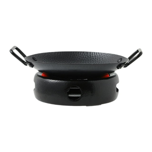 GROWTH TANK Camping Shabu Hot Pot Fast Heating Griddle Pan for Picnic Camping Restaurant Black