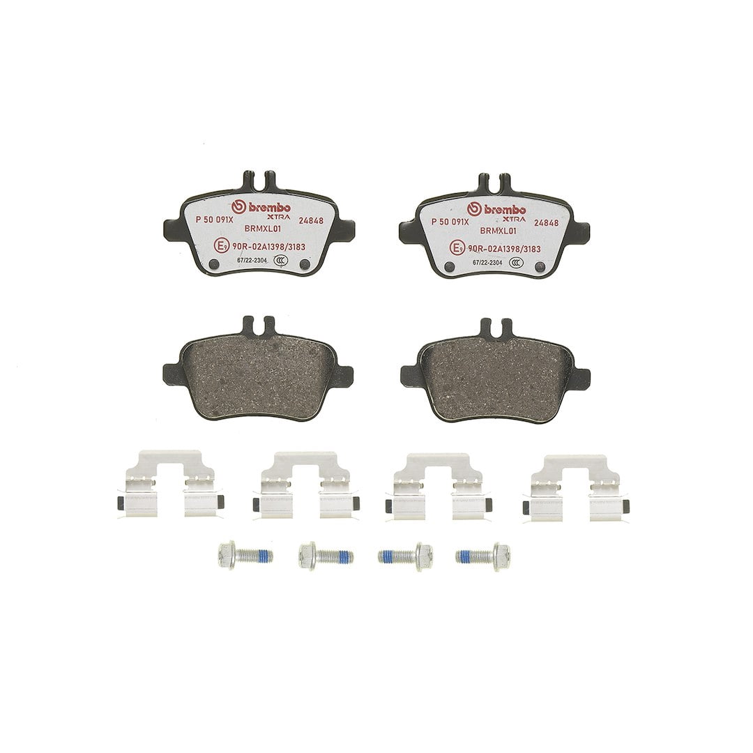 Brembo P50091X; Brake Pad; XTRALINE; FMSI Number D1646-8874; Low-Metallic; Set Of 4; With Mounting Hardware