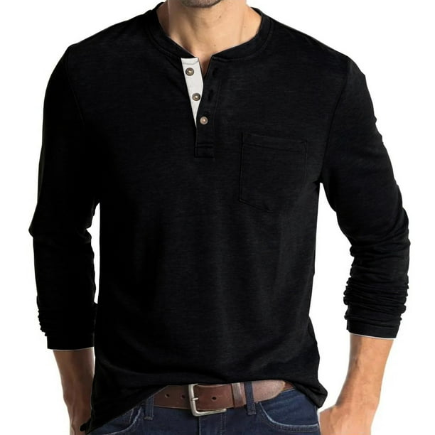 Blusas y camisas de manga larga con cuello redondo para hombre, blusa básica lisa de color puro y musculosa de manga larga, blusas y camisas de manga larga con cuello redondo para hombre.