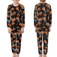 thumbnail image 2 of Renewold Youth Pj Pants Set for Boys Breathable Pumpkins Skull Pajamas Halloween Long Sleeve Shirt & Loose Fitting Pants 2 PCS Comfy Loungewear Nightclothes Size 9-10, 2 of 5