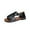 Black, variant on LOVZFMLL Women's Fashion Flat Sandals Leather Open Toe Summer Shoes for Casual Outdoor Walking Travel Beach Vacation White 5.5