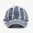 thumbnail image 2 of vigerkar Trendy Washed Distressed Baseball Vintage Cotton Canvas Unstructured Dad Hat Headwear Men Women (Dark Blue, One Size), 2 of 2
