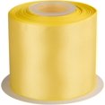 thumbnail image 1 of GFDYREE 3" Inch Double Faced Satin Ribbon Lemon Solid Polyester Craft Ribbon - 25 Yards Perfect for Gift Wrapping, Crafts, Wreath, Wedding Party Ceremony Decoration, Floral Arrangement, Sewi, 1 of 7