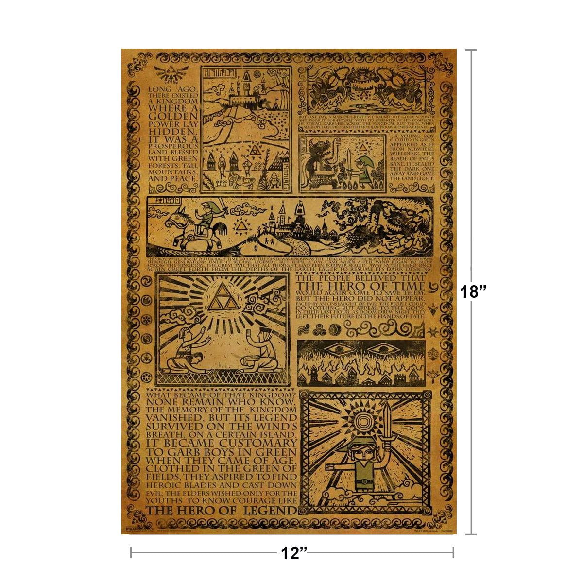 Zelda Story Of The Hero Time Legend Mythology Timeline Print Poster 12x18 Walmart Com
