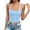 #1Light Blue, variant on No Boundaries Womens Halter Neck Tank Top Eyelet Knit Fitted Sleeveless Summer Casual Top