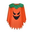 thumbnail image 2 of Pumpkin Costume, Pumpkin Outfit, Pumpkin Roleplay, Halloween Pumpkin Costume for Women - Glow In The Dark Poncho Set With Headband Candy Bag, Halloween Cosplay Clothes-Cloak+Hat+Handbag, B One Size, 2 of 7