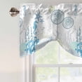 thumbnail image 4 of Coastal Blue Tie Up Valance Curtains for Windows, Kitchen Curtains Window Treatments, Ocean Coral Starfish Jellyfish Seahorse Short Window Shades Valances for Bedroom Bathroom Cafe 42"x18", 4 of 8