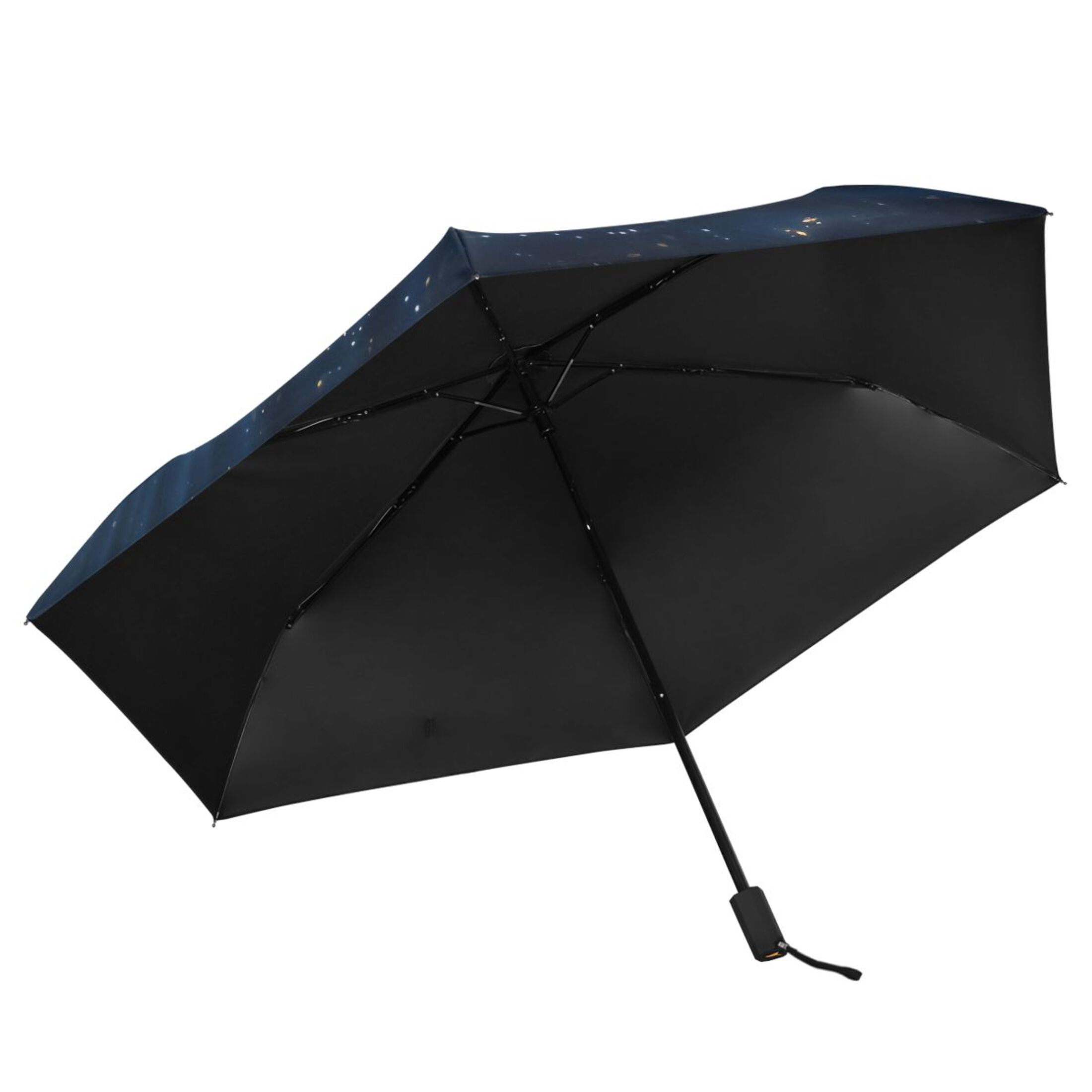 Boat in Night Compact Sun Umbrella Windproof Travel Umbrellas for Rain Strong Portable UV Protection