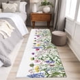 thumbnail image 3 of Spring Summer Runner Rugs 2x6 ft Wildflower Botanical Garden Scenery Washable Hallway Rugs Non-Slip Floor Mats Absorbent Carpet Bedside Runners for Bedroom Kitchen Bathroom Laundry Room, 3 of 9