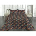 thumbnail image 2 of Ambesonne Floral Quilted Bedspread Set 3 Pcs, Leafy Leopard Skin Pattern, Queen, Forest Green and Apricot, 2 of 4