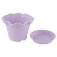 thumbnail image 2 of Home Office Plastic Petal Shaped Plant Planter Holder Flower Pot  w Tray, 2 of 3