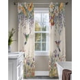 thumbnail image 4 of Spring Floral Sheer Curtains 84 Inch Length 2 Panels Set for Living Room/Bedroom, Daisy Sunflowers Wisteria Hummingbird Beige Kitchen Curtains Grommet Semi-Sheer Curtains Window Treatments 52"x84"x2, 4 of 7