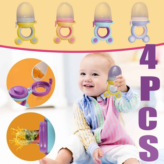 OEFNTAC 4Pcs Mother and Baby Supplies Baby Fruit and Vegetable Music Music Baby Nutrition Fruit and Vegetable Mesh Bag Complementary Food Feeder