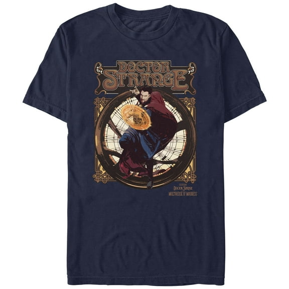 Men's Marvel Doctor Strange in the Multiverse of Madness Retro Strange Graphic Tee Navy Blue Medium