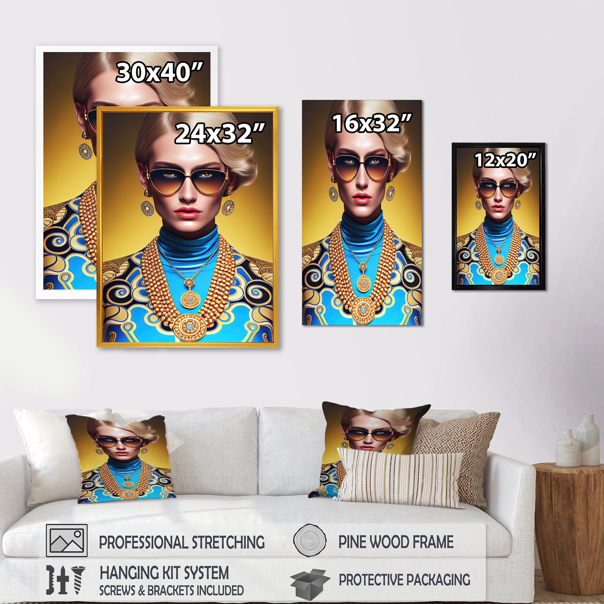 Designart Fashion Woman I Canvas Wall Art