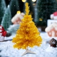thumbnail image 4 of 2FT Artificial Christmas Tree Gold Tabletop Christmas Tree with Foldable Stand Mini Xmas Pine Tree for Party Supplies Indoor Outdoor Holiday Home Decoration(Gold), 4 of 5