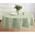 thumbnail image 2 of Sage Green Moire Wavy Solid 70 inch Round Vinyl Dining Tablecloth with Flannel Backing, 2 of 4