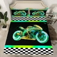thumbnail image 2 of Erosebridal Dirt Bike Sports Twin Sheet Sets, Yellow Green Bedding Twin Size, Teens 3 Pieces, 2 of 7