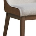 thumbnail image 6 of White &amp; Brown Wingback Dining Chairs (Set of 2) - Velvet &amp; Boucle Fabric, Wood Legs, 21" Wide, Traditional Style for Dining Room - Malaysia, 6 of 7