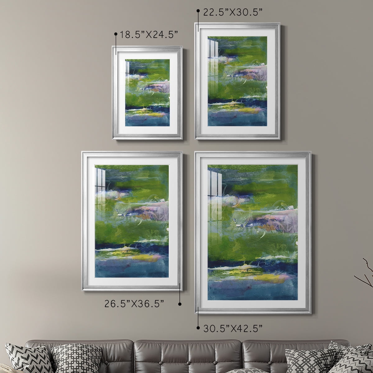 Wexford Home Bales of Color I Premium Framed Print, 22.5" x 30.5" - Ready to Hang, Silver (Set of 2)