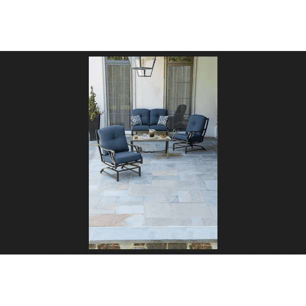 Living Accents 8799231 Somerset Indigo 4 Pc Patio Set Blue Com Somerset Indigo 4 Pc Patio Set, Living Accents Somerset Patio Furniture