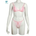 thumbnail image 5 of Deago Women Sexy Lingerie Nightwear Two Piece Babydoll Bra Panty G-String Underwear Set (Pink, M), 5 of 6